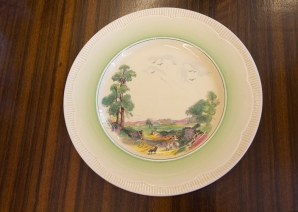 $35 Vintage Dish. Clarice Cliff Newport Pottery - Costwold Pattern Circa 1940.